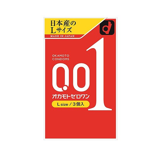  日本Okamoto 岡本 0.01 大碼 安全套(3片)