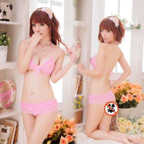 Temptation chest a three-point lace bra set sexy bikini