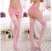 Ms. sexy lace garter T pants containing the temptation stockings with suspenders without socks (pink)