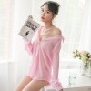 Thin pajamas set perspective shirt chiffon perspective sexy underwear ladies uniform temptation clothing (picture color)